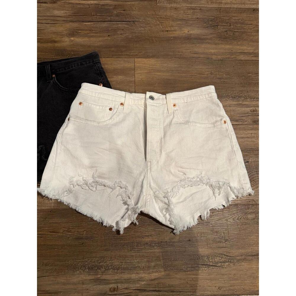Levi's White Jean Shorts